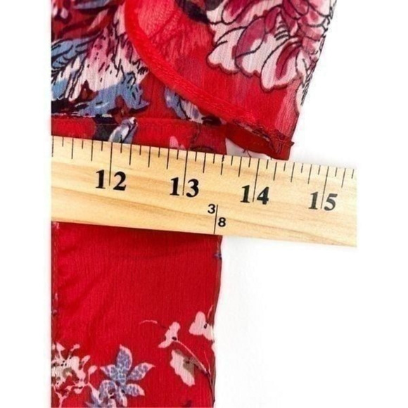 Anthropologie Ranna Gill Keira Red Floral‎ Dress Size XS - Picture 9 of 12